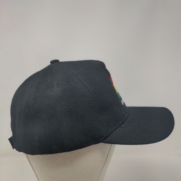 Ghana Flag Strapback Hat Black One Size Embroidered Adjustable Aoykawim - Picture 4 of 7
